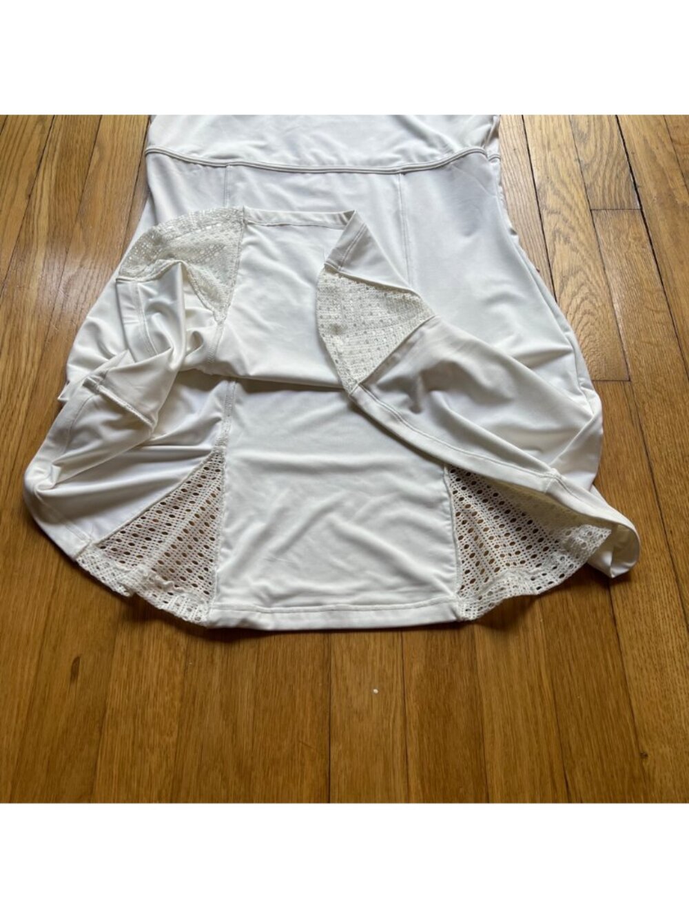 Tenniscore Tuckernuck Tnuck Sport M White Cane Victoria Mesh Sleeveless Dress - Picture 14 of 16
